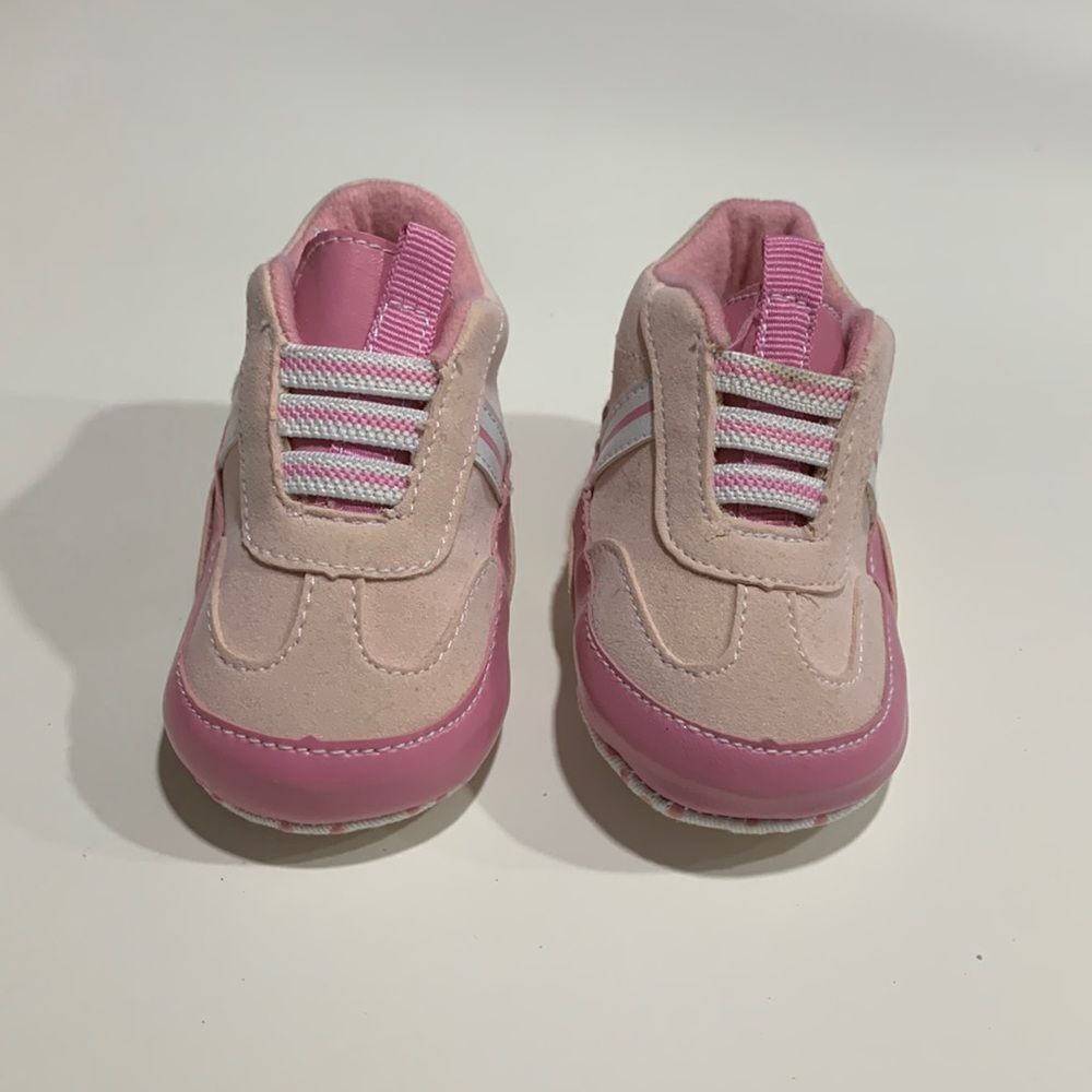 Baby Girls Infant Pink Athletic Fashion Slip on Walking SHOES Sneakers 0-3M